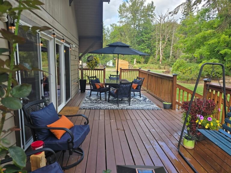 Covered deck with seating